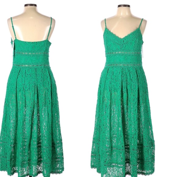 NSR Dresses & Skirts - NSR Cocktail Green Lace Midi Dress Size Large